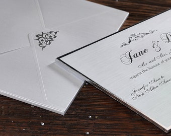 WEDDING INVITATION | White invitation | Special wedding invitation | Classy invitation  | IE50551