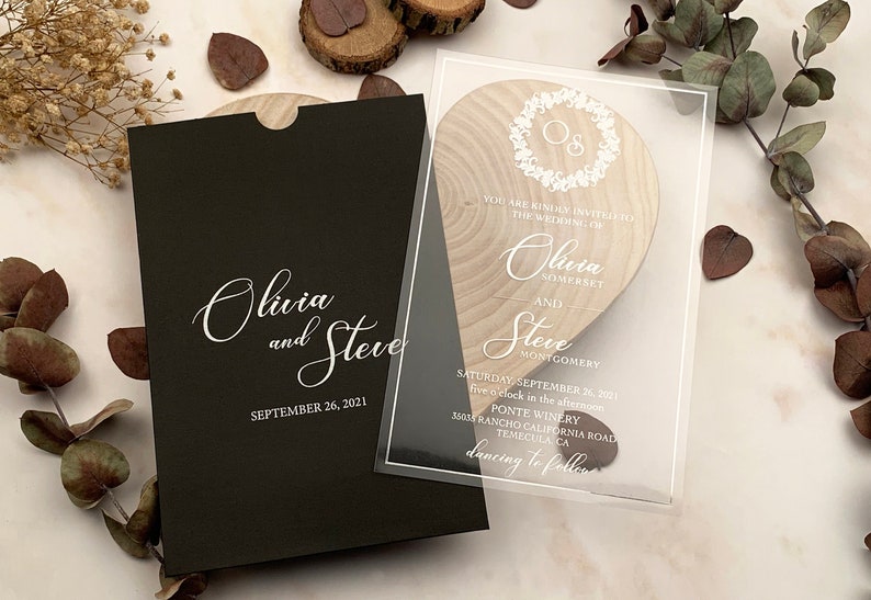 ACRYLIC WEDDING INVITATION Silver Foil Wedding Invitation Etsy