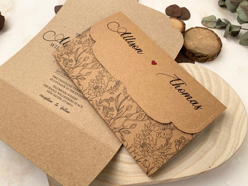 WEDDING INVITATION Special Kraft Paper Invitation Kraft Etsy