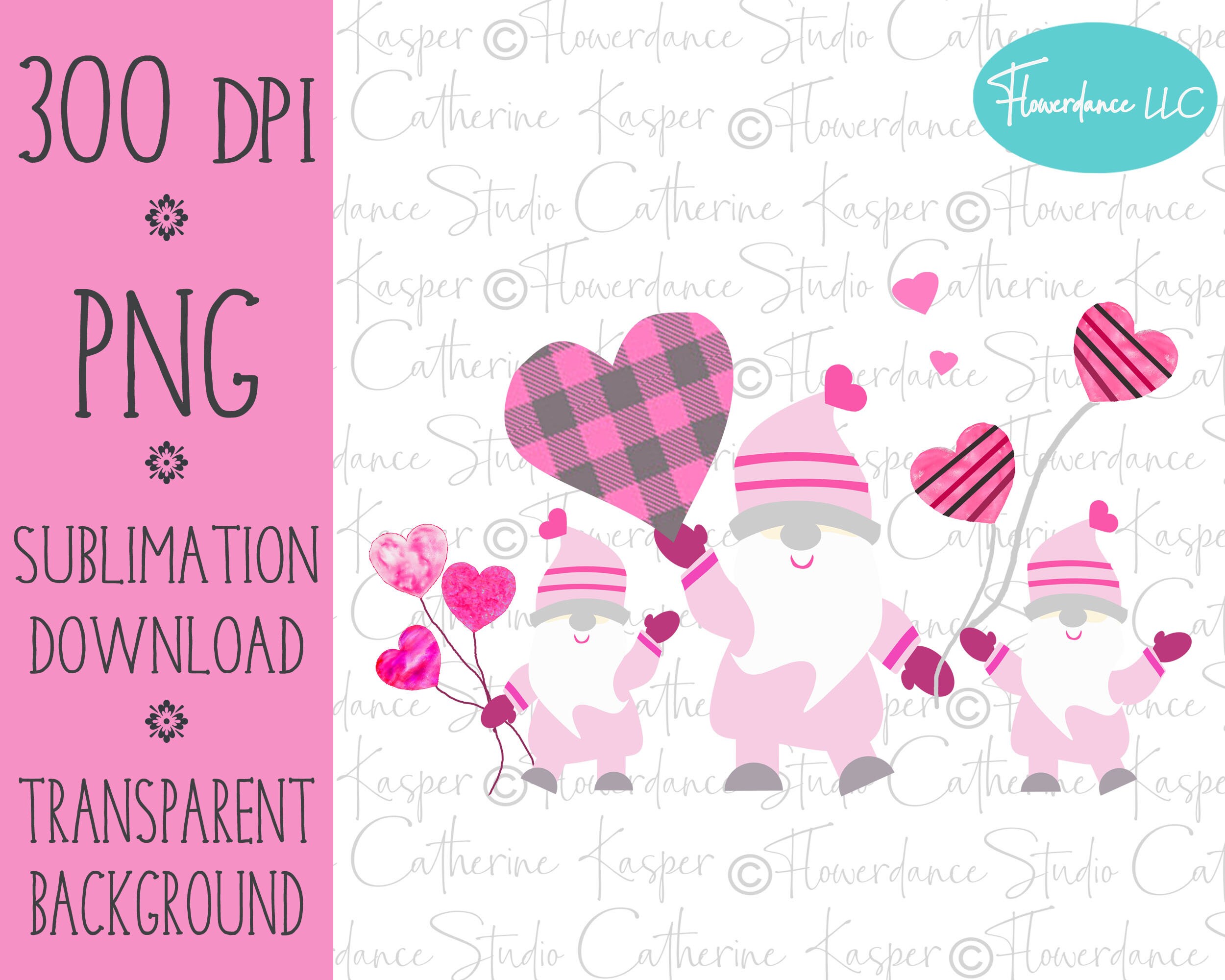 Download Gnome Trio Valentines Day Girl's Pink Gnomes Hearts | Etsy