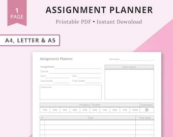 Planificador de tareas, Imprimible para estudiantes, Seguimiento de tareas escolares, Planificador universitario, Seguimiento de tareas, Planificador universitario, Planificador escolar