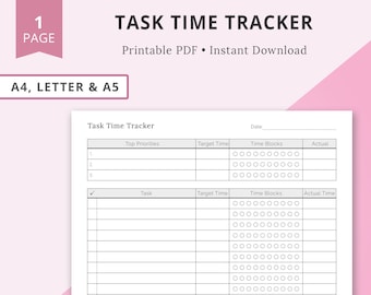 Task Time Tracker, Daily Time Tracker, Time Planner, Work Log, Productivity Planner, Study Log, Work Time Tracker, Study Time Tracker