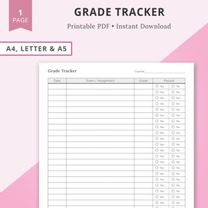 Grade Tracker, Exam Tracker, Student Planner, Assignment Tracker, Class Tracker, Student Planner, College Planner, University Tracker