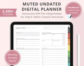 Undated Portrait Digital Planner, GoodNotes Planner, Digital iPad Planner, Daily Planner, Android Planner, Xodo Planner, Digital Journal