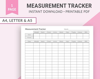 Measurement Tracker Etsy