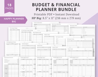 Big Happy Planner Inserts, Big HP Printable, Happy Planner Big, Finance Happy Planner, Budget Planner, Financial Planner, Savings Tracker