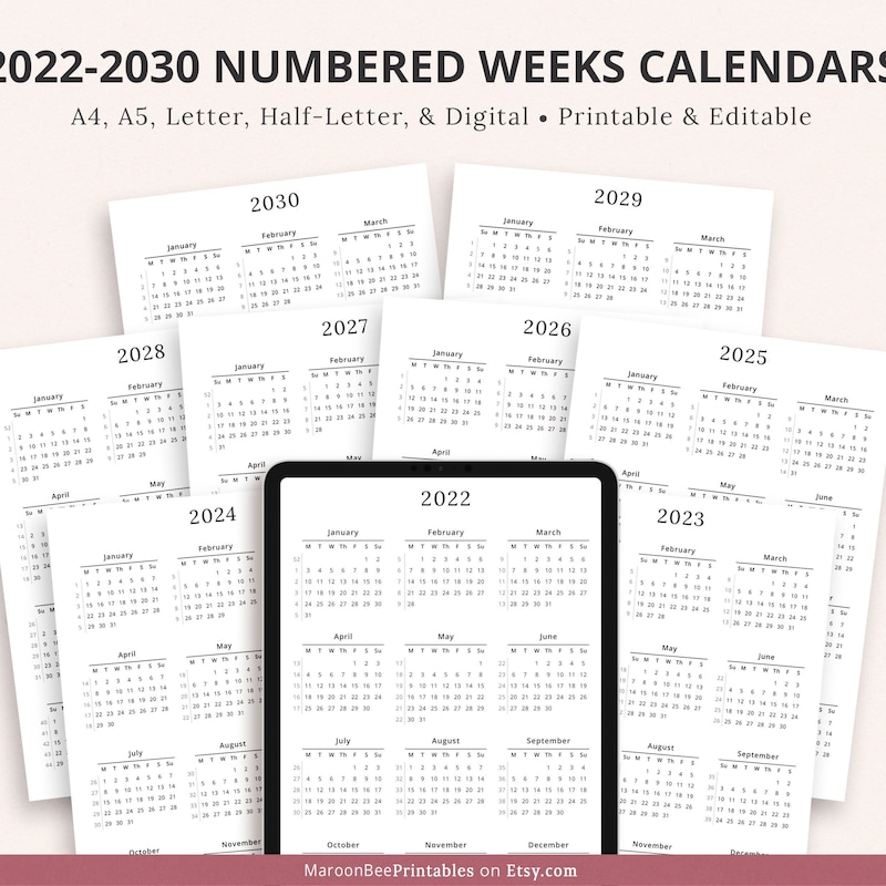 2025 Week Number Etsy