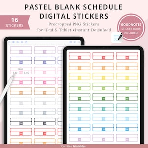 Goodnotes digitale planner-stickers, iPad digitale stickers, lege schemastickers, schematrackerstickers, tijdtracker, aanpasbaar