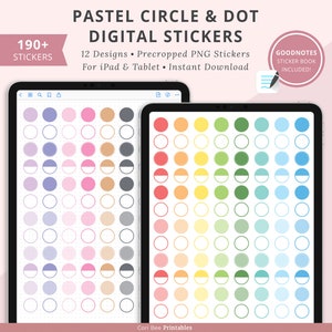 Goodnotes Digital Stickers, Goodnotes Sticker Book, Precropped Stickers, Circle Stickers, Dot Stickers, Transparent Stickers, Highlighter