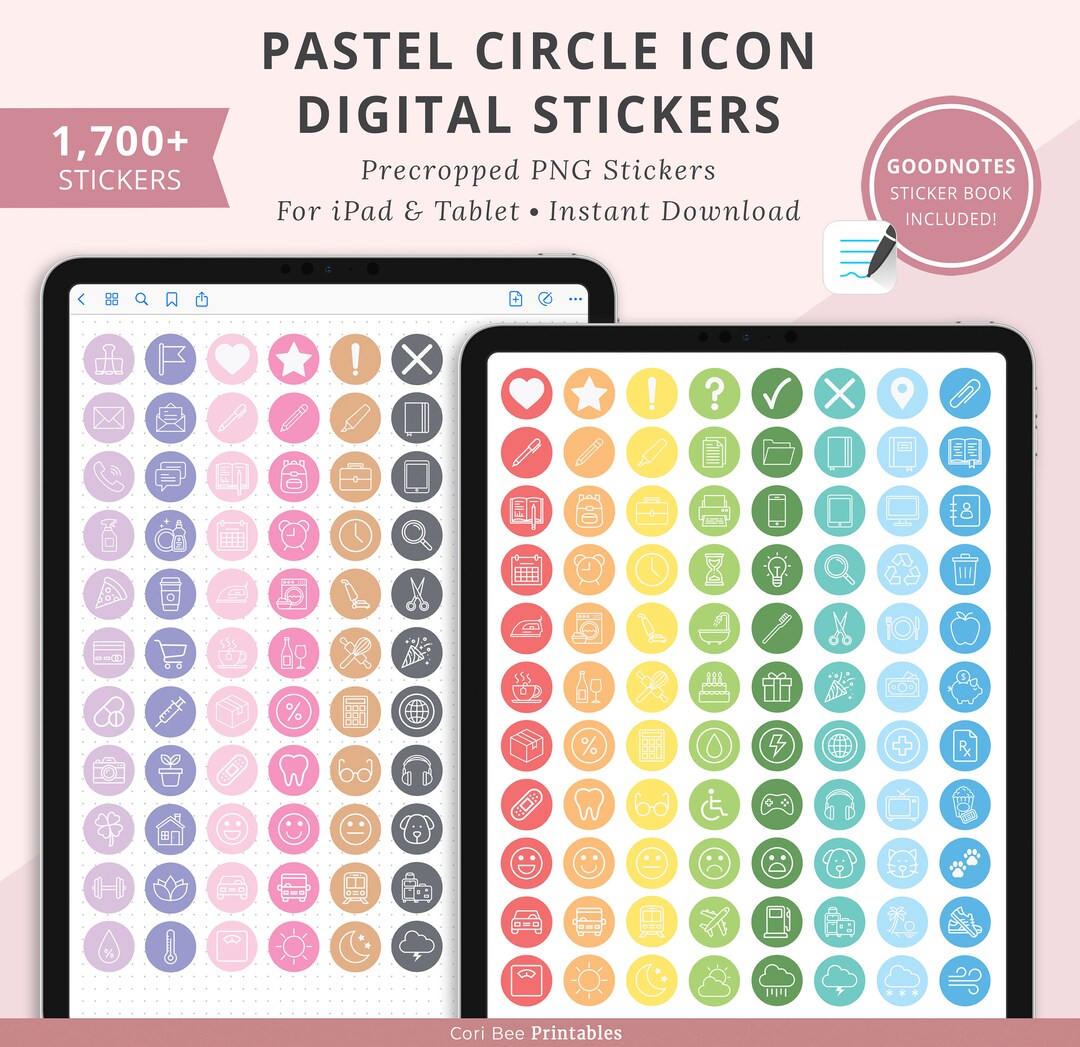 Goodnotes Digital Stickers Ipad Planner Stickers Precropped Etsy