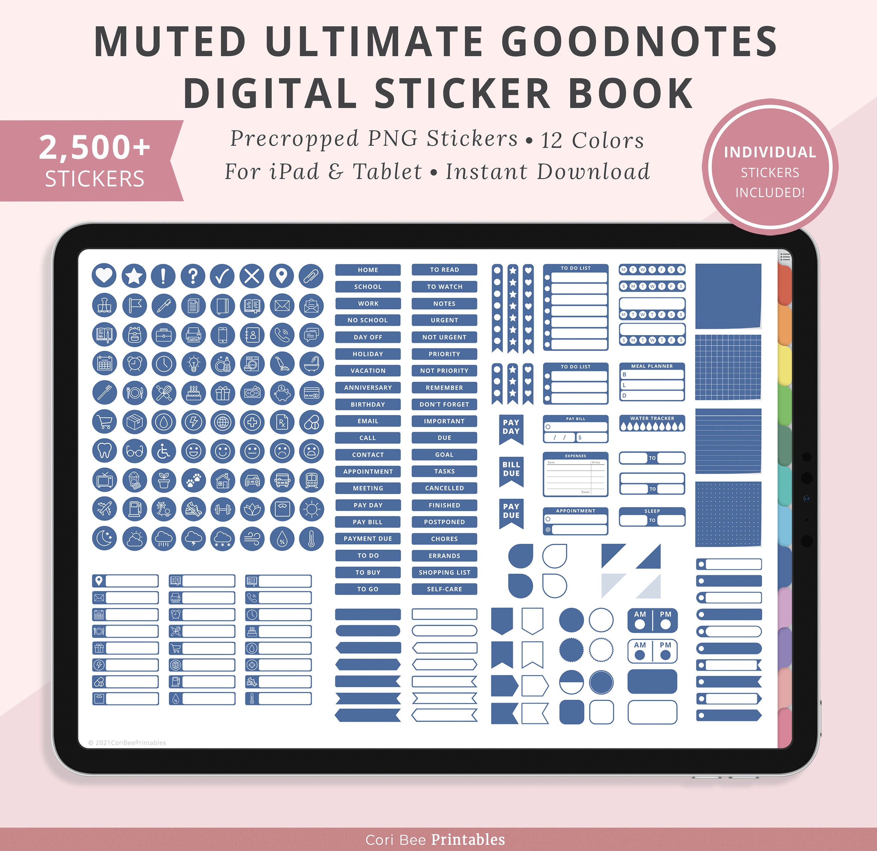 Ultimate Goodnotes Sticker Book, Digital Stickers, Digital Planner