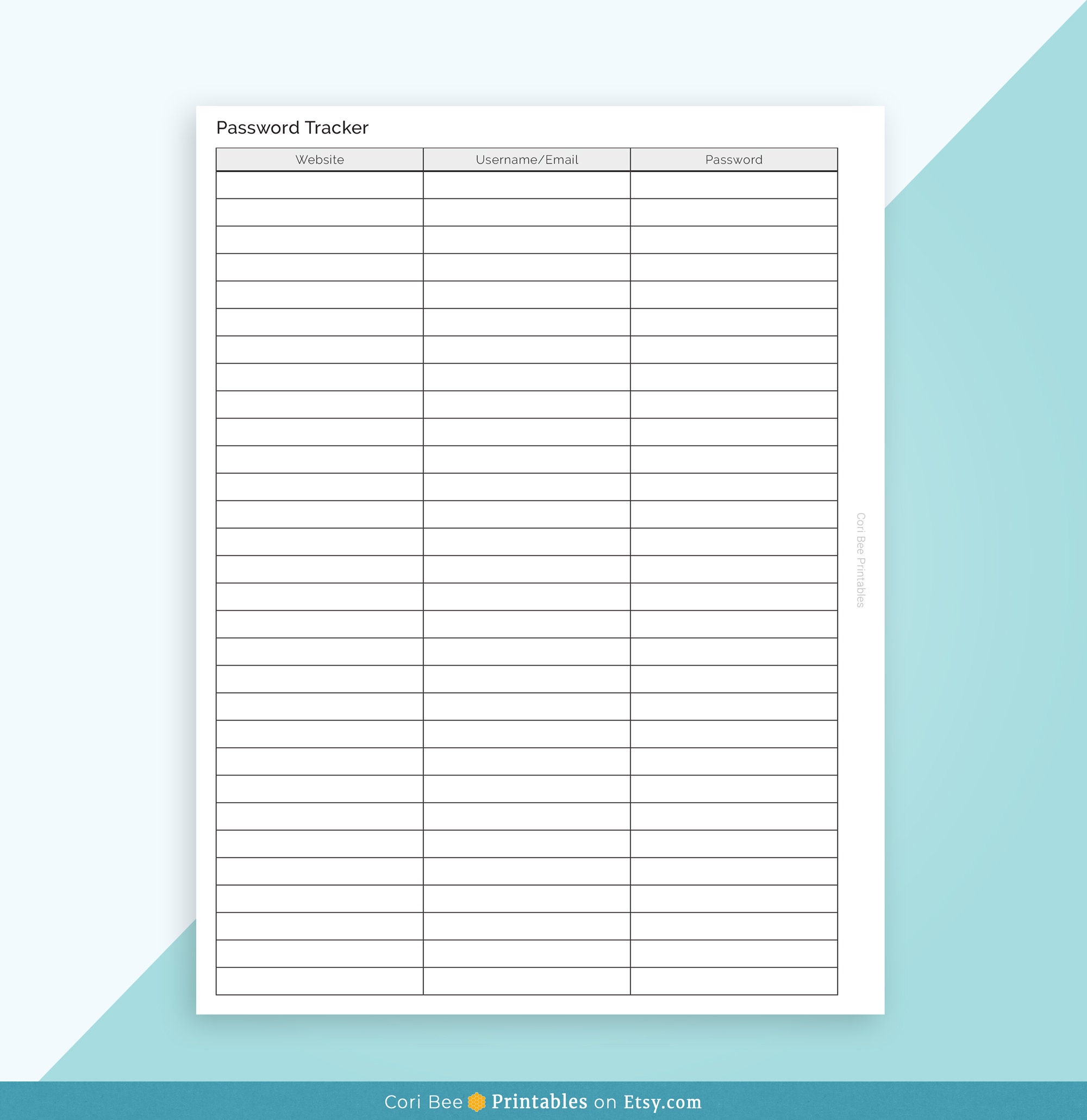 Happy Planner Printable Inserts, Classic Happy Planner Insert, Password ...