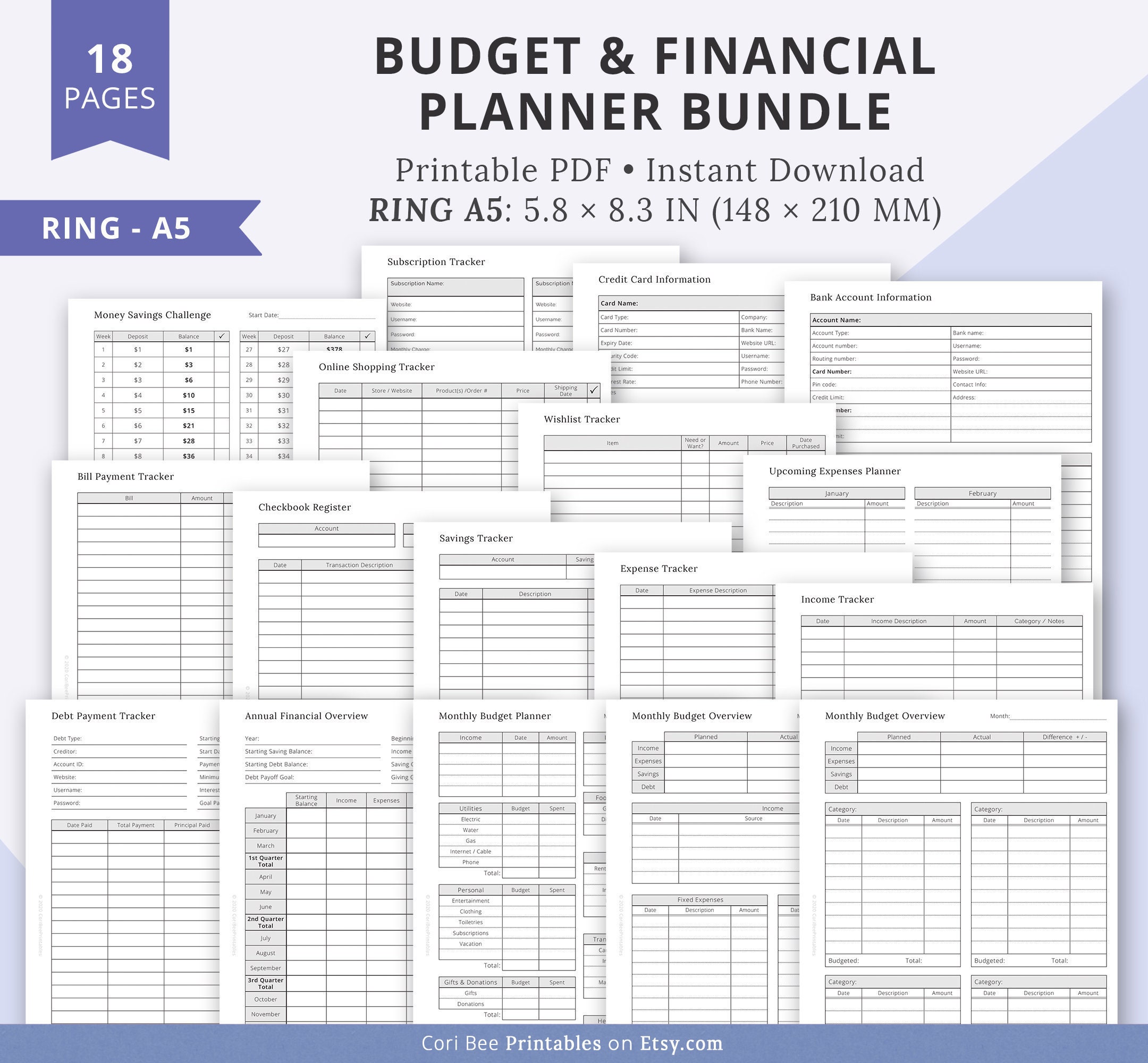 A5 Budget / Finance / Money Planner - 50 Sheets per Pad - Plan Weekly or  Monthly