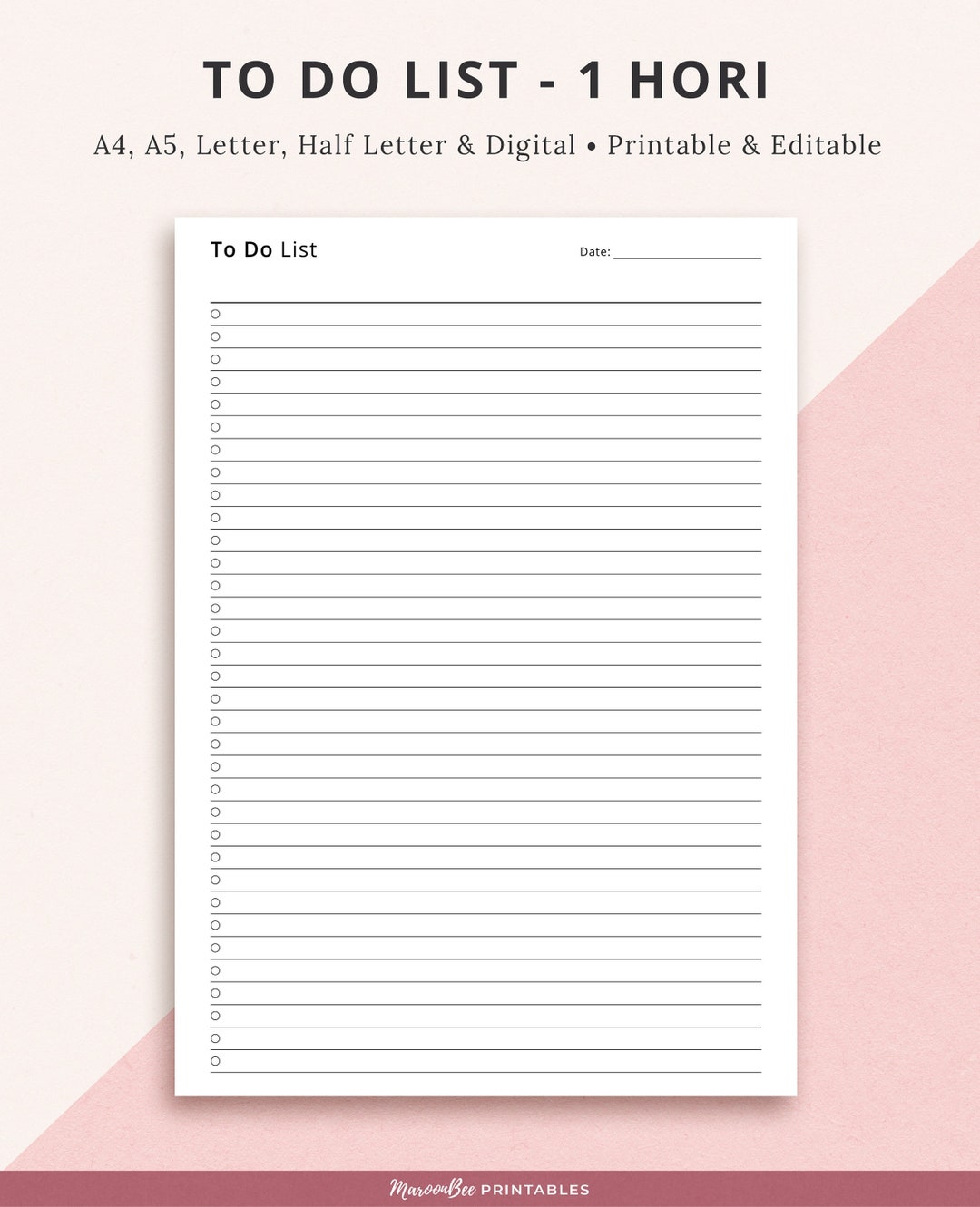 Editable to Do List Printable Planner Insert, Editable Productivity ...