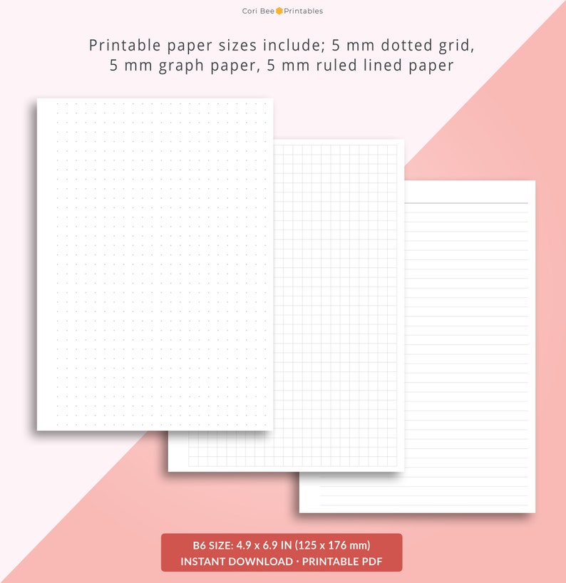 B6 Printable Paper Essentials Ring B6 Printable Planner | Etsy