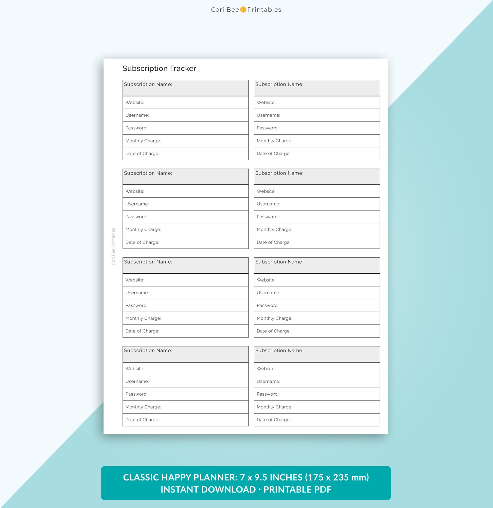Happy Planner Printable Inserts, Classic Happy Planner Insert ...