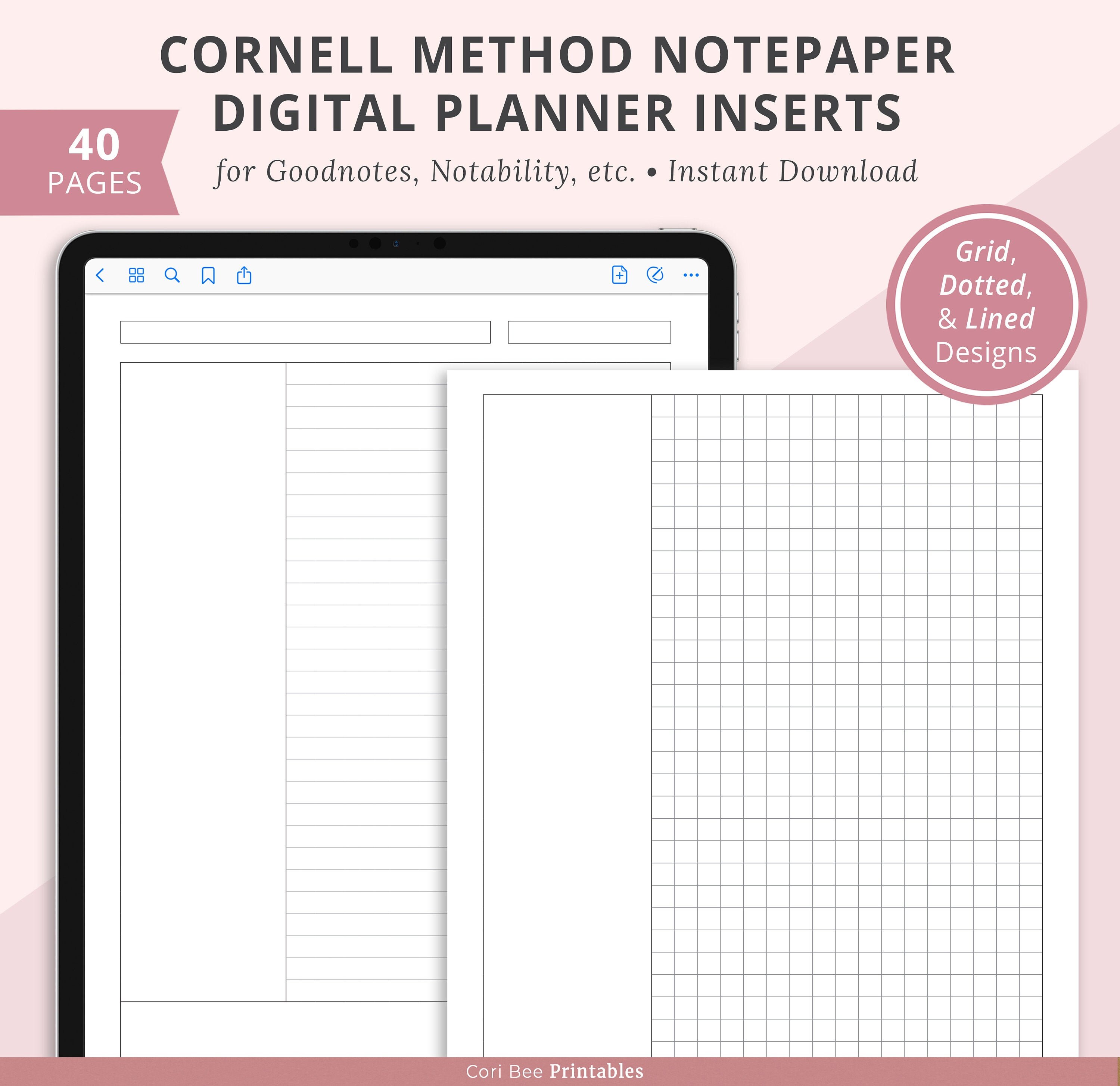 Goodnotes Digital Planner, Digital Notepaper, Digital Cornell Notes ...