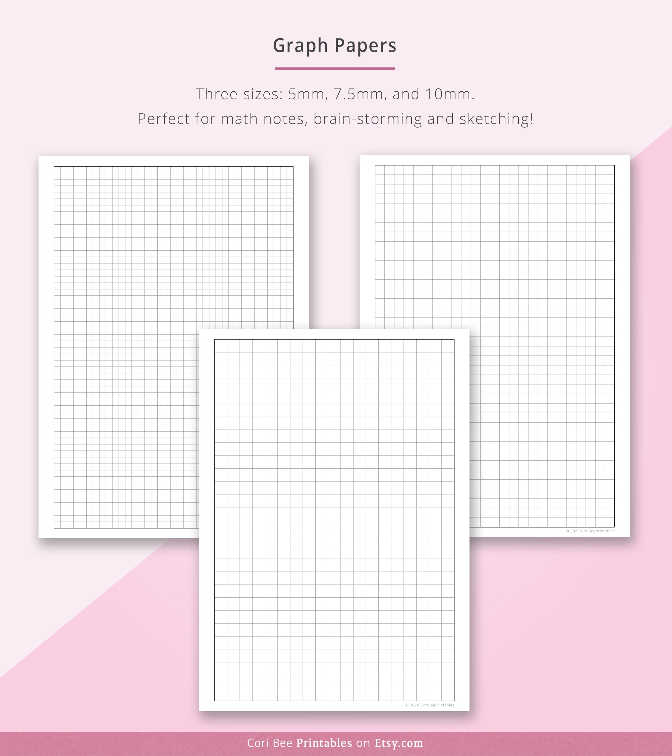 Graph Paper Graph Note Paper Graph Notebook Paper Printable Etsy