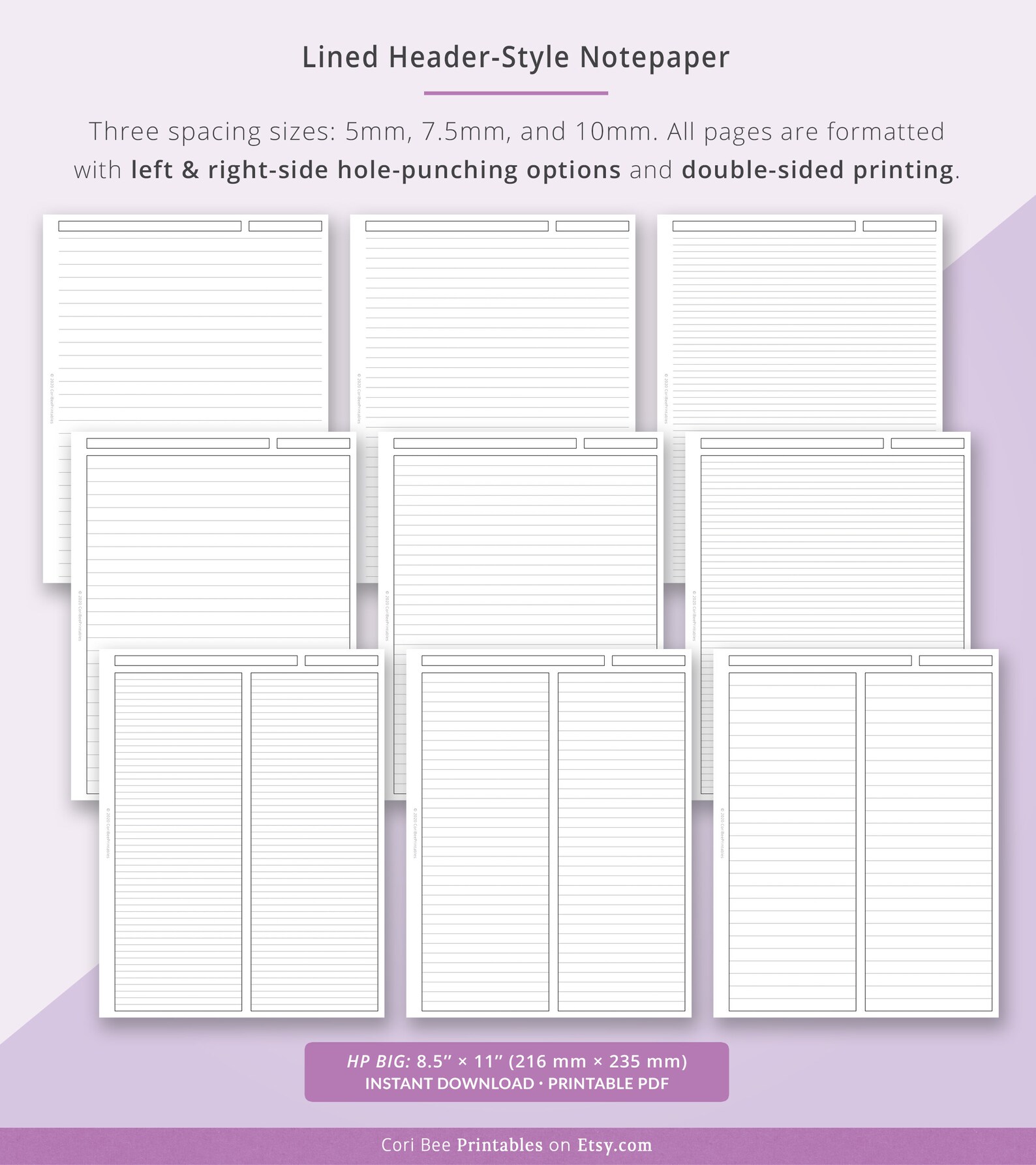 Big Happy Planner Template, Printable Happy Planner Insert, Header ...