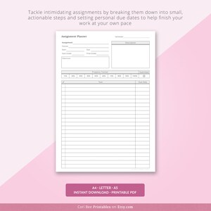 Puede incluir: Un planificador de tareas imprimible con un rastreador de progreso y espacio para tareas y fechas l&iacute;mite. El planificador est&aacute; dise&ntilde;ado para ayudarte a dividir las tareas grandes en pasos m&aacute;s peque&ntilde;os y manejables.