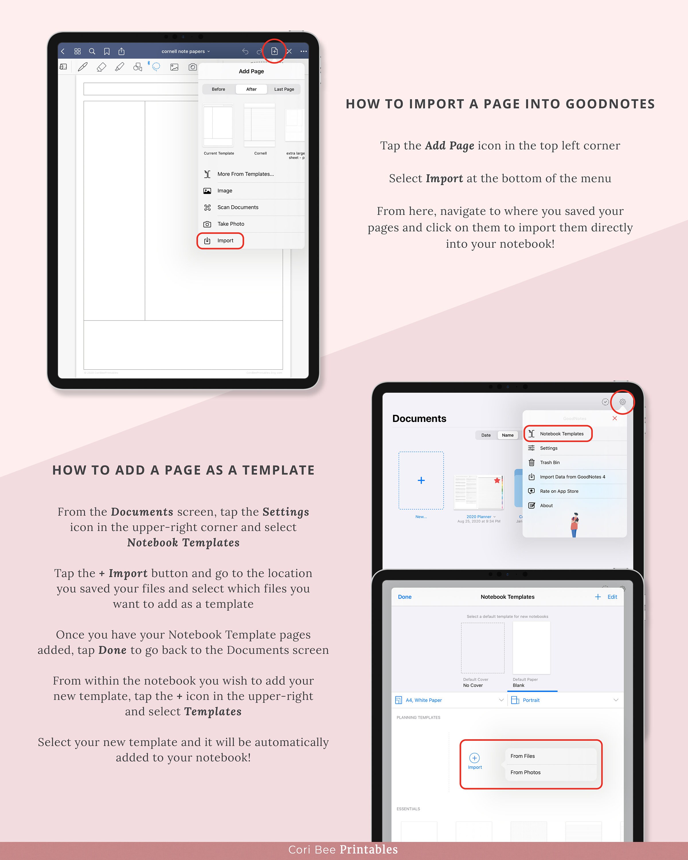 Goodnotes Digital Planner, Digital Notepaper, Digital Cornell Notes ...