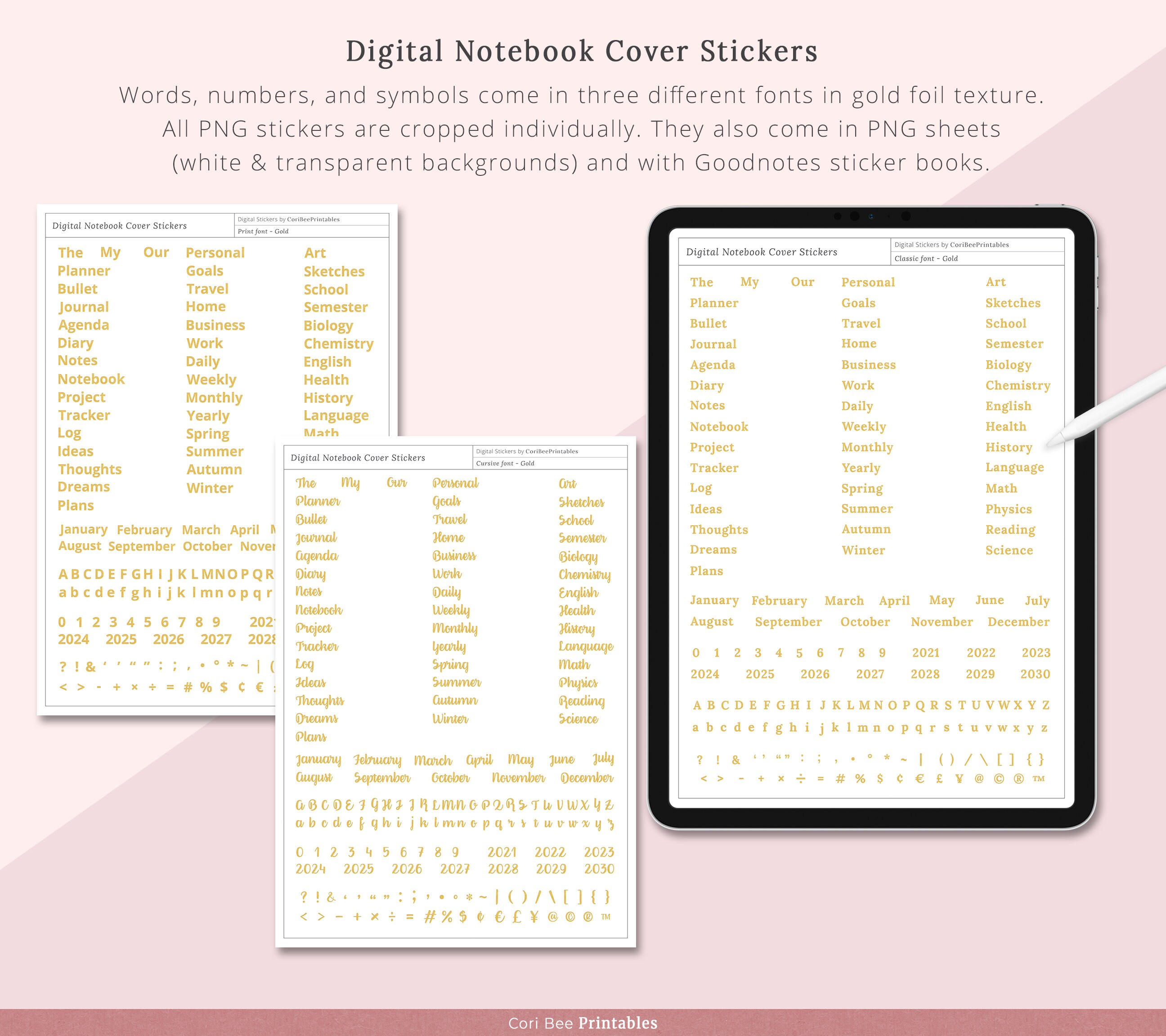 Blank Digital Sticker Book, Goodnotes Digital Planner Stickers