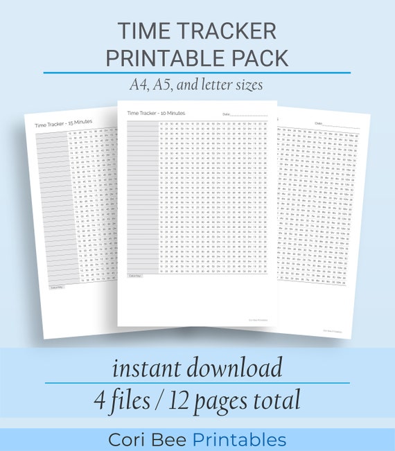 Time Tracker Printable Pack Printable PDF Instant Download | Etsy