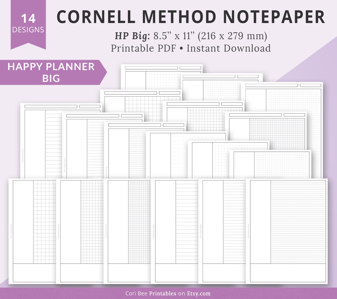 Big Happy Planner Inserts, Happy Planner Printable, Happy Planner Notes ...