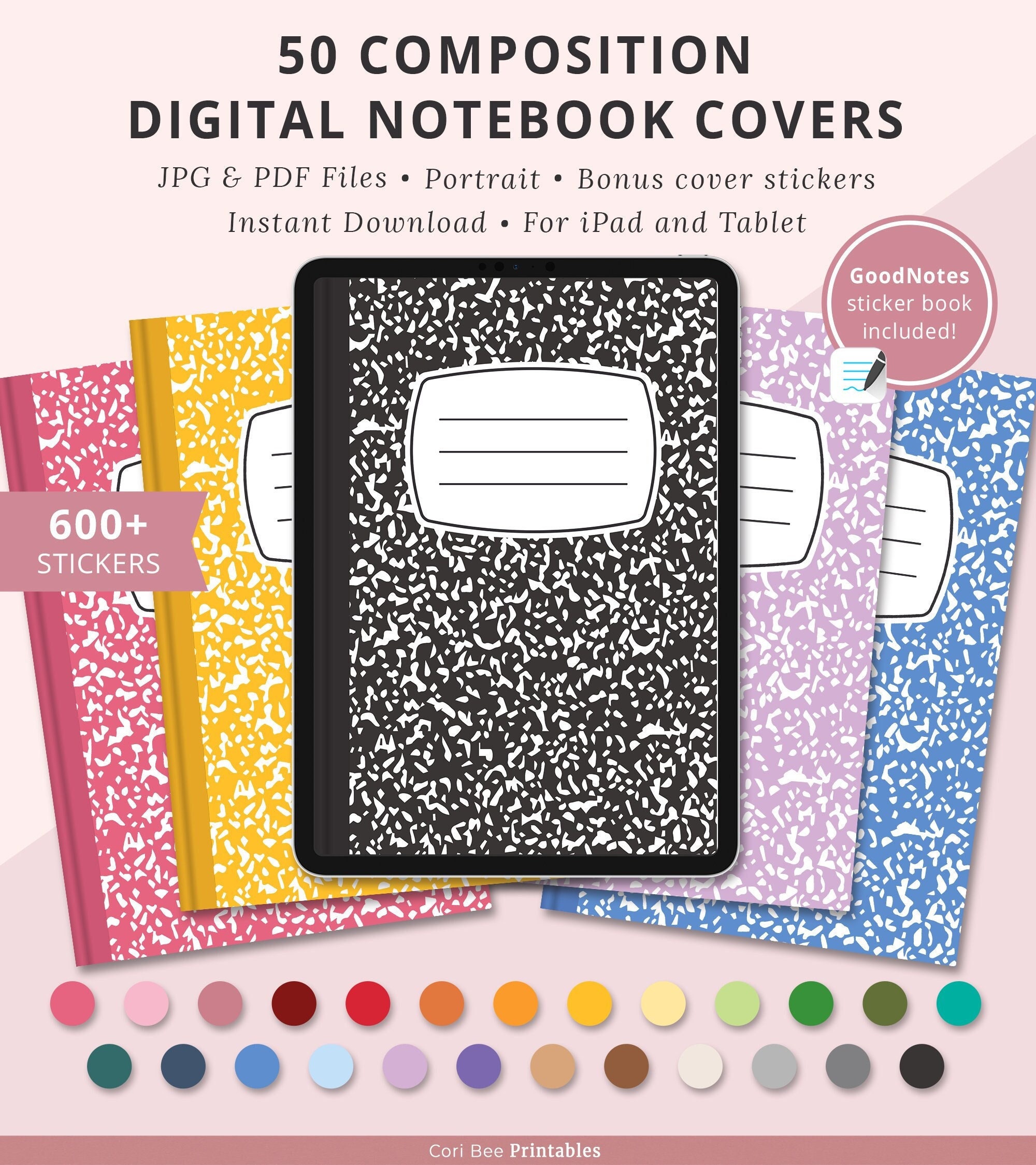Composition Notebook Covers Composition Book Covers Digital Etsy