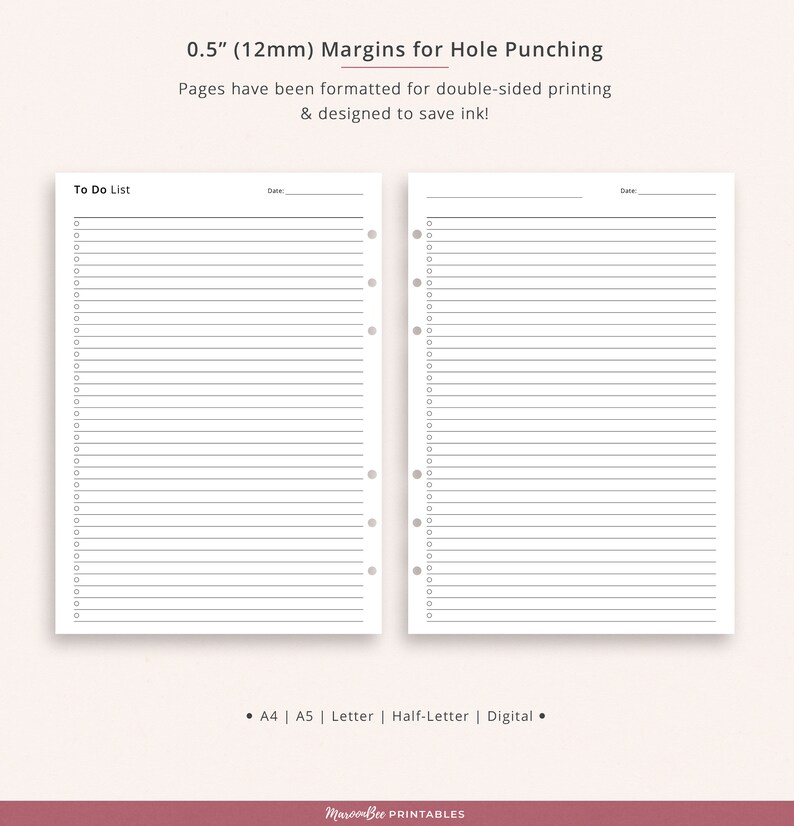 Editable to Do List Printable Planner Insert, Editable Productivity ...