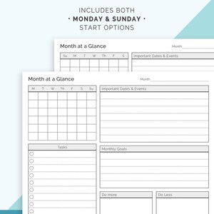 Happy Planner Printable Inserts, Classic Happy Planner Insert, Month at ...