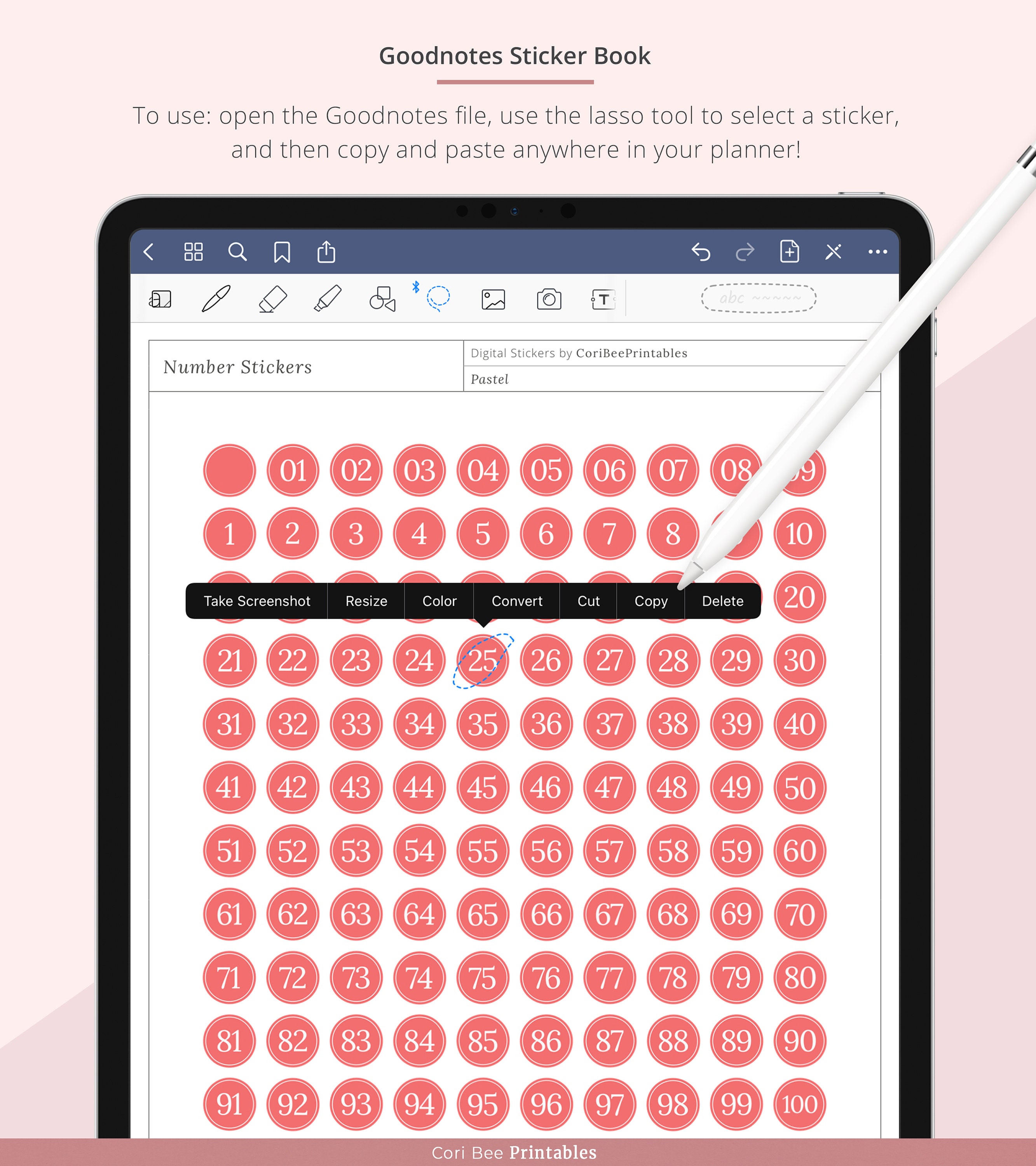 Goodnotes Digital Stickers 1100 Number Stickers 1100 Etsy