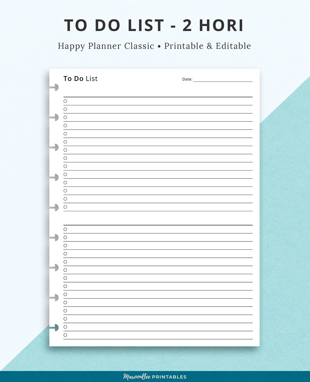 Editable to Do List Happy Planner Classic Printable Insert, Fillable HP ...
