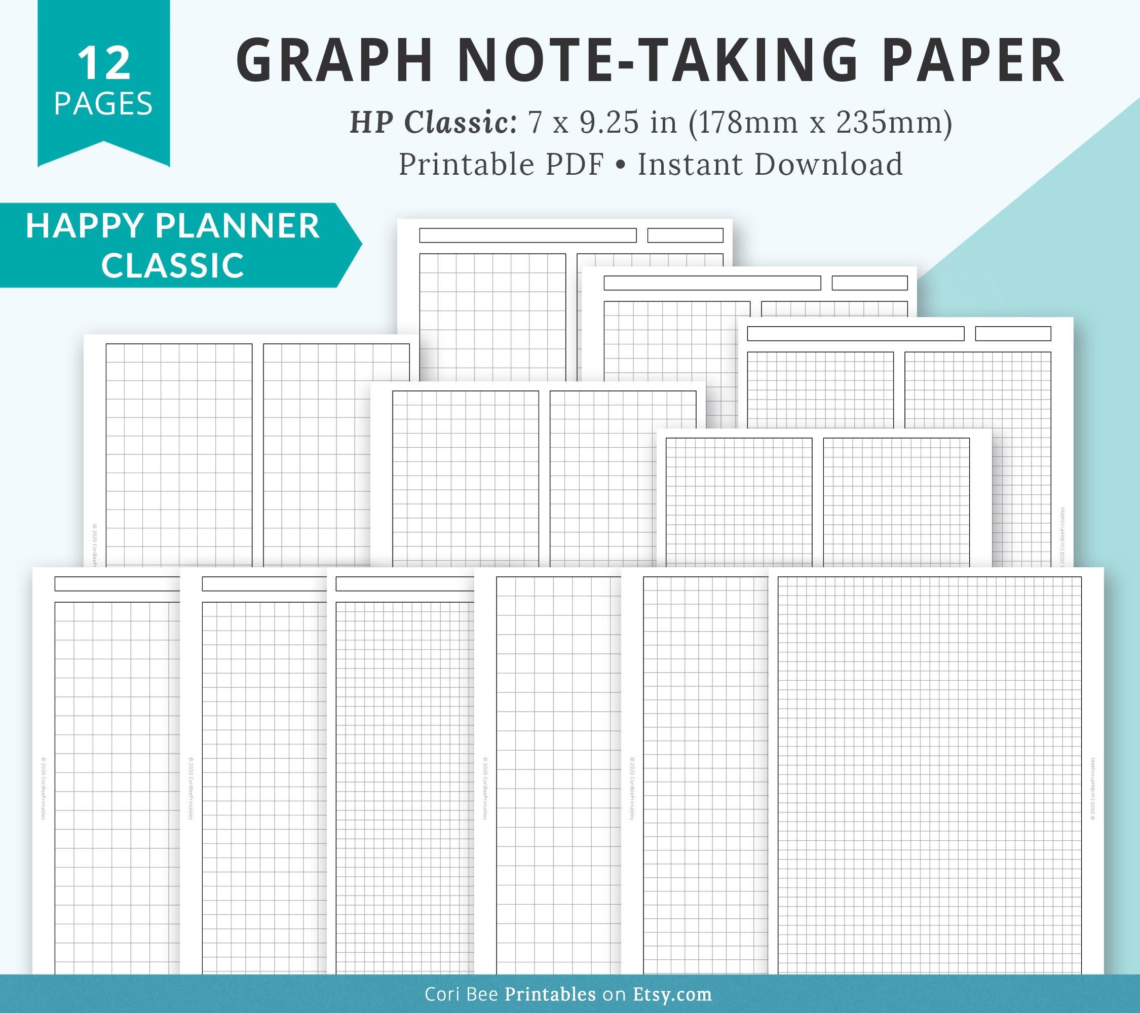 happy planner inserts classic happy planner template graph etsy ireland