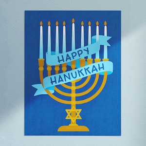 Hannukah Greeting Card / Holiday Greeting Card / Happy Hanukkah Card image 1