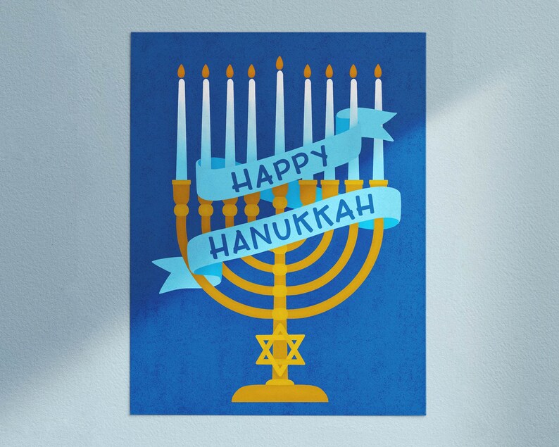 Hannukah Greeting Card / Holiday Greeting Card / Happy Hanukkah Card image 1