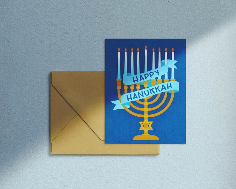 Hannukah Greeting Card / Holiday Greeting Card / Happy Hanukkah Card image 2