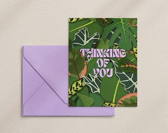 Plants | Thinking of You Card | Plant Lover Greeting Card | Blank Inside | Sympathy Card | Keeping in Touch Card