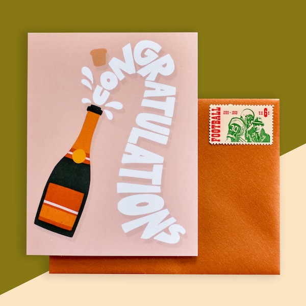Pop the Champagne Congratulations Greeting Card