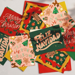 Assorted Box of 8 Holiday Greeting Cards / Holiday Cards / Variety Set image 2