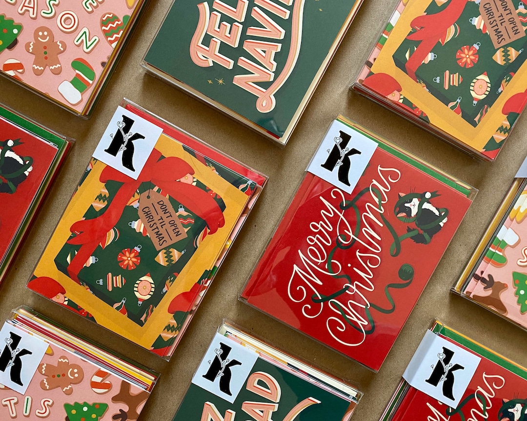 Assorted Box of 8 Holiday Greeting Cards / Holiday Cards / Variety Set ...