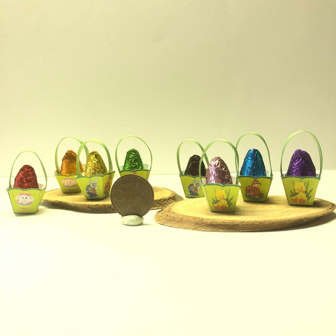 1:12 SCALE Paper Basket With Miniature Easter Egg for Dollhouse - Etsy