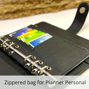 Borsa con cerniera fatta a mano per Planner Filofax Personal 6 Ring Binder planner busta