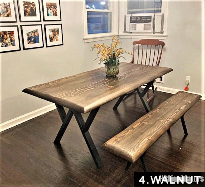 Dining Table Set Solid Wood Table and Bench for Highquality Etsy