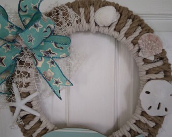 Beach Wreath, Nautical Wreath, Rope Wreath