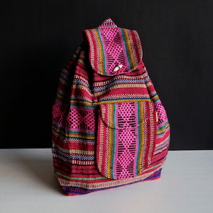 Morral mexicain, sac à dos, sac à dos artisanal tissé, sac fait main, sac à dos coloré, Chiapaneco Morral, sac à dos en tissu fabriqué à la main