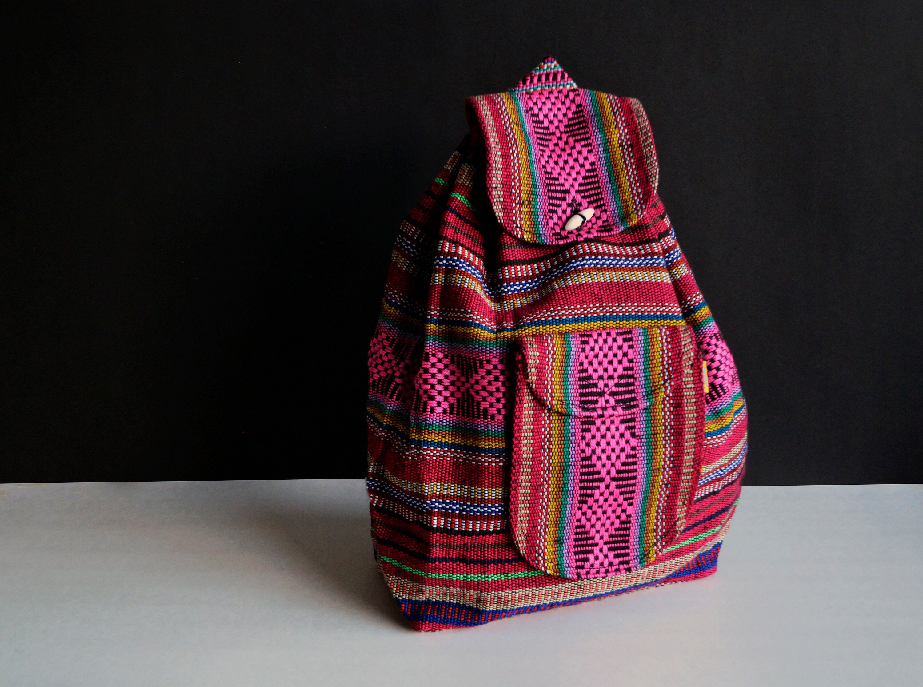 Mexican Morral Backpack Woven Artisanal Backpack Handmade Bag Colorful Backpack Chiapaneco Morral Fabric Hangbag Handcrafted Rucksack Etsy UK