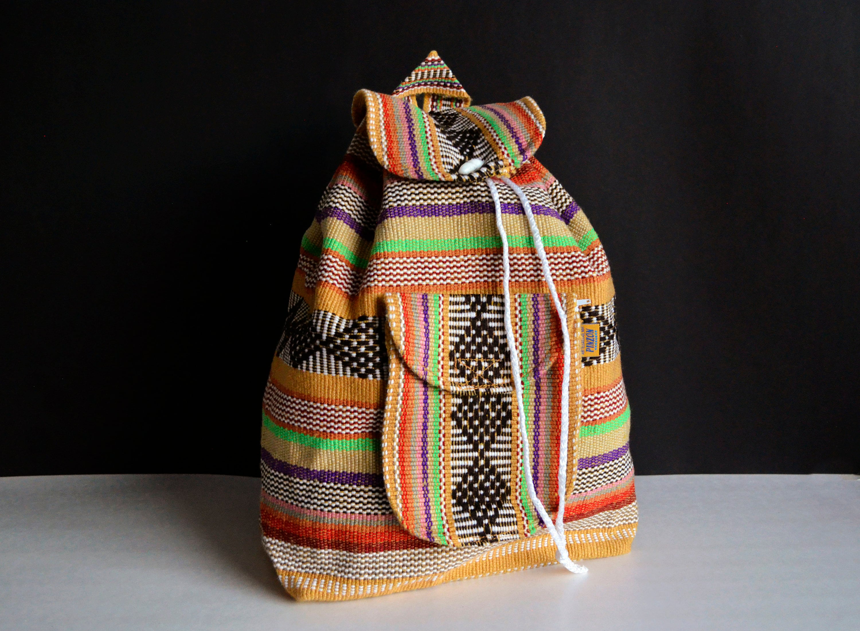 ?✨ HANDMADE MEXICAN ARTISAN BACKPACK ✨? ?NWOT? Mexican Morral, Backpack, Woven Artisanal Backpack, Handmade  main image 3