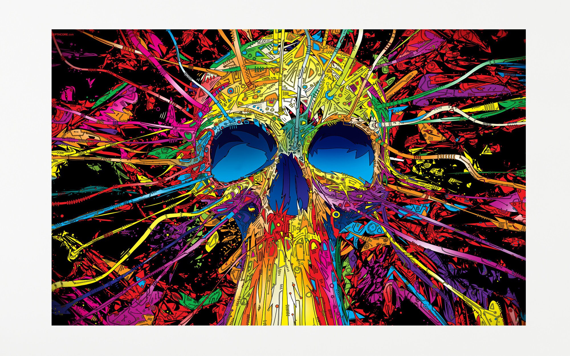 Skull Canvas Print Wall Art Colourful Skull Skeleton Dorm Etsy