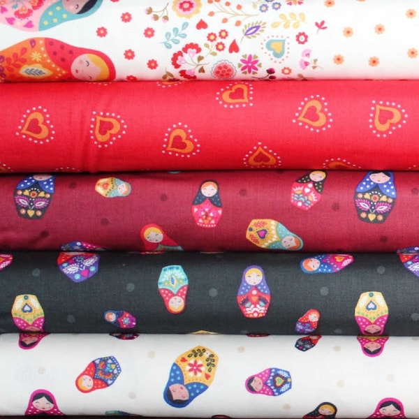 Matryoshka Collection - 100% Cotton Fabric - Lewis & Irene - Quality Quilting Material